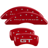 MGP Red Caliper Covers Front & Rear Set For 2015-2023 Ford Mustang GT