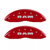 MGP Red Caliper Covers Front & Rear Set Ram For 2011-2023 Ram 1500