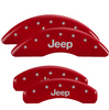 MGP Red Caliper Covers Front & Rear Set Jeep For 2021-2024 Jeep Grand Cherokee L