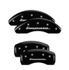 MGP Black Caliper Covers Front & Rear Set For 2014-2020 Chevrolet Impala