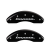 MGP Black Caliper Covers Front & Rear Set For 2014-2020 Chevrolet Impala