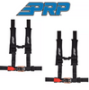 PRP 4-Point 2" Safety Belt Harnesses Pair with Latches / Link Lap Belts- Black