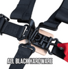 PRP 4-Point 2" Safety Belt Harnesses Pair with Latches / Link Lap Belts- Black