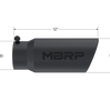MBRP Armor BLK 5 Inch Angle Cut Exhaust Tip 4 Inch Inlet x 12 Inch Bolt-On Black Universal
