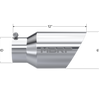 MBRP Armor Pro 12 Inch Polished Angle Cut Exhaust Tip 4 Inch Inlet 6 Inch  Outlet Dual Wall