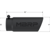 MBRP Armor BLK 10 Inch Black Exhaust Tip Rolled Angled End 3.5 Inch Inlet 4 Inch Outlet