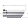 MBRP Armor Pro 10 Inch Exhaust Tip 3 Inch Inlet 3.5 Inch Outlet Angle Cut T304 Stainless Steel