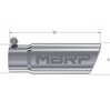 MBRP Armor Pro 10 Inch Angle Cut Polished Rolled Exhaust Tip T304 3 Inch Inlet/3.5 Inch Outlet