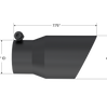 MBRP Armor BLK 8 Inch Satin Black Exhaust Tip Dual Wall Angled 3 Inch In/4 Inch OD T304 SS