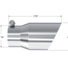 MBRP Armor Pro 8 Inch Polished Angled Exhaust Tip 3 Inch In/4 Inch Outlet T304 SS Universal