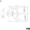MBRP Carbon Fiber Dual Exhaust Tip 2.5" Inlet 3.5" Outlet Staggered 9.5"/9"