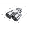 MBRP Armor Pro Dual Outlet 4" OD Exhaust Tip 3" Inlet 9.87" Single Wall