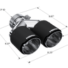 MBRP Carbon Fiber 3 Inch Inlet 4 Inch Staggered Dual Exhaust Tip L 9.4 Inch/R 9.9 Inch Universal