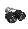 MBRP Carbon Fiber 3 Inch Inlet 4 Inch Staggered Dual Exhaust Tip L 9.4 Inch/R 9.9 Inch Universal