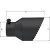MBRP Armor Pro Black Exhaust Tip Universal 3 Inch Inlet/5 Inch Outlet/8 inch Length