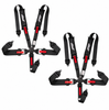 PRP (2) 5.3x2 Black 5-Point Adjustable Cam-Lock UTV Harness Pair with 2" Shoulder 3" Lap Belts & Removable Pads