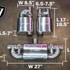 Valvetronic Universal Muffler Kit, Single Inlet Dual Outlet, 76MM 3.0" 2 Mufflers UVM.76MM.DUALOUT.x2