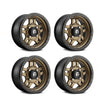 (4) 15X7 Fuel UTV D583 ANZA Bronze/Black Ring Wheels 4X156 +13 Offset 4.51" Backspacing