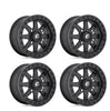 (4) 15X7 Fuel UTV D936 Maverick Beadlock Wheels Matte Black 4X156 +38 Offset