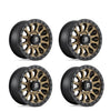 (4) 15X7 Fuel UTV D600 Vector Wheels Bronze Black Bead Ring 4X137 +38 Offset