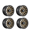 (4) 14X7 Fuel UTV D600 Vector Wheels Bronze Black Bead Ring 4X137 +38 Offset