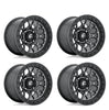 (4) 15X10 Fuel UTV D919 Tech Beadlock Wheels Gunmetal Black Ring 4X156 0 Offset