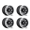 (4) 15X10 Fuel UTV D910 Hardline Beadlock Wheels Black Milled 4X137 +25 Offset