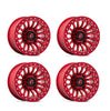 (4) 15X7 Fuel UTV FV125 Rincon Beadlock Wheels Candy Red 4X110 +10 Offset