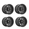 (4) 24X7 Fuel UTV D741 Runner Wheels Gloss Black Milled 4X137 13 Offset 4.51 inch Backspacing