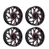 (4) 20X7 Fuel UTV D779 Runner Wheels Candy Red Milled 4x137 13 Offset 4.51 Inch Backspacing