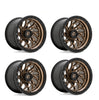 (4) 15X7 Fuel UTV D777 Runner Wheels Bronze Black Ring 4X137 10 Offset 4.39 Inch Backspacing