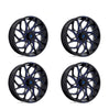 (4) 18X7 Fuel UTV D778 Runner Wheels Black Candy Blue Milled 4X137 13 Offset