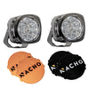 ARB Nacho Quatro 4 Inch LED Flood Lights Pair High/Low 120W with Amber/Black Covers