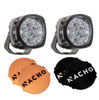 ARB Nacho Quatro 4 Inch Spot Offroad LED Fog Lights Pair 120W Amber/Black Covers