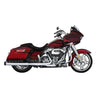 Rinehart Racing 4in Slip-On Exhaust Chrome with Black Tips For 2017-2026 Harley Touring Milwaukee 8