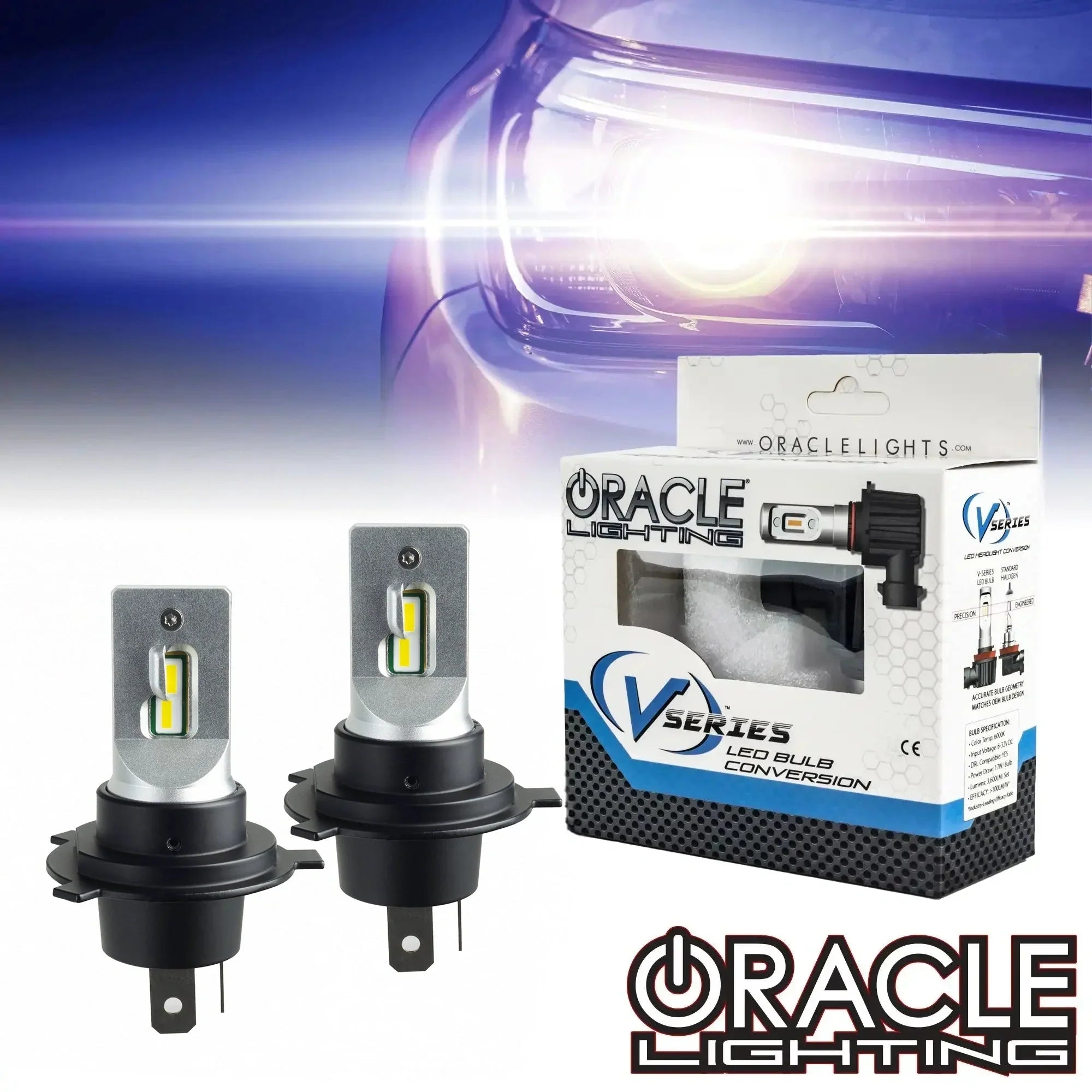 Oracle Lighting H4 V-Series LED Bulb Conversion Kit 6000K - High/Low Beam