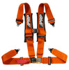 PRP 4.3 Orange 4-Point Adjustable Latch & Link UTV Harness with 3" Belts & Sewn-In Pads
