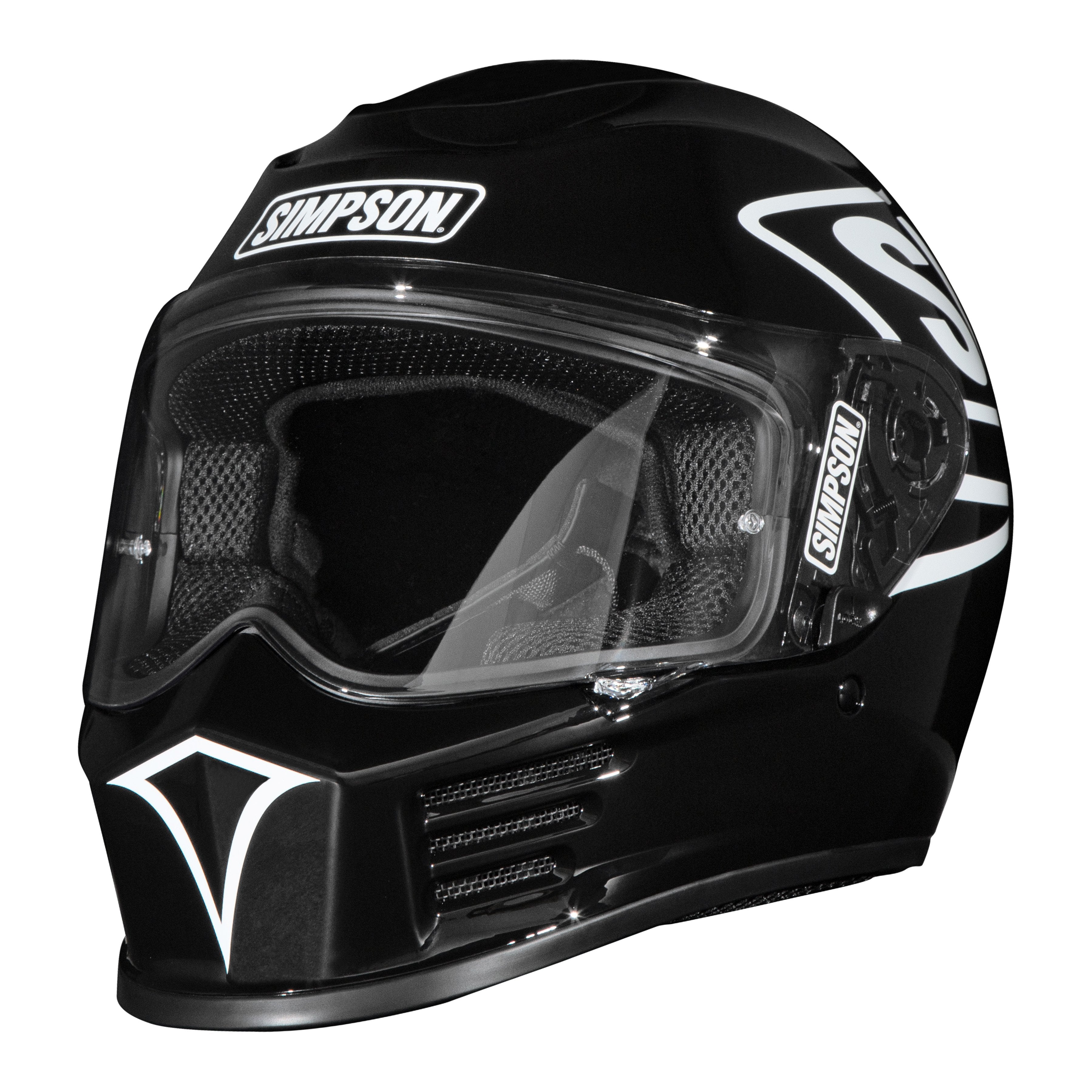 Simpson Motorcycle Speed Bandit Full Face Helmet 12 O'Clock Black XS