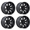 (4) 20x9 Fuel Tantrum Black Wheels 8X170 +20MM Offset For 1999-2027 Ford F-250/F-350 SRW