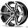 SuperATV Standard XT Warrior Tires 34x10x14 on 14x7 Bandit H-Series Machined Finish Wheels 4/156 Pattern XT341014-BAN14H12#AA