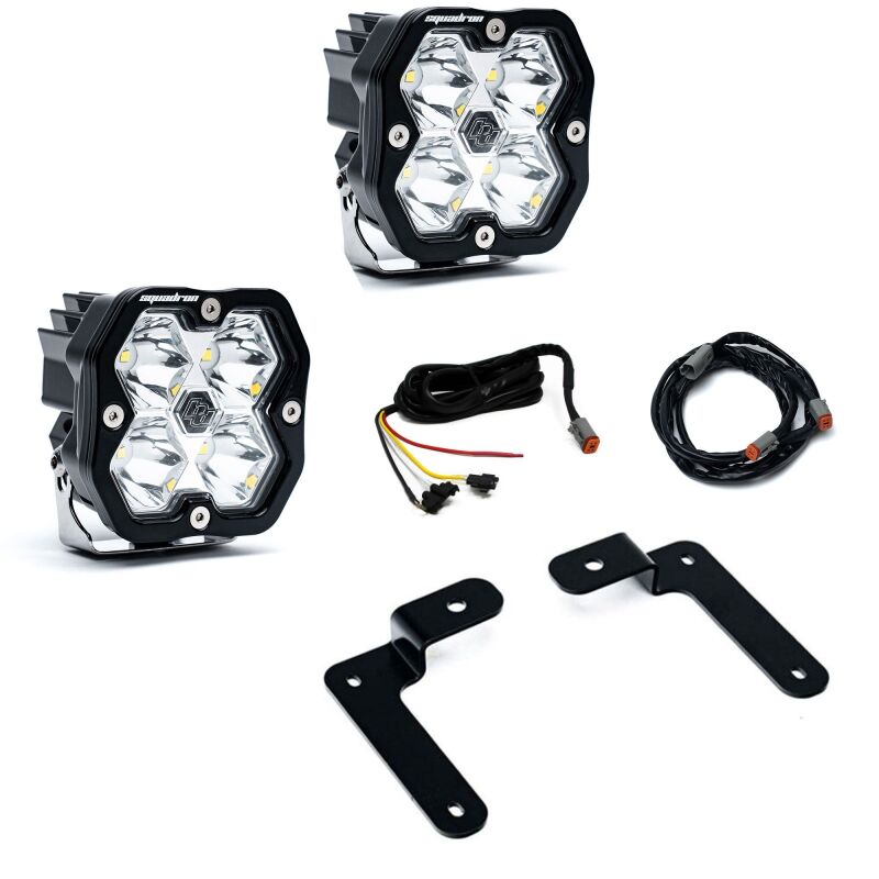 Baja Designs Squadron 2.0 Sport Clear Spot A-Pillar Kit w/ Upfitter For 2018-2025 Jeep Wrangler JL / 2020-2025 Jeep Gladiator JT