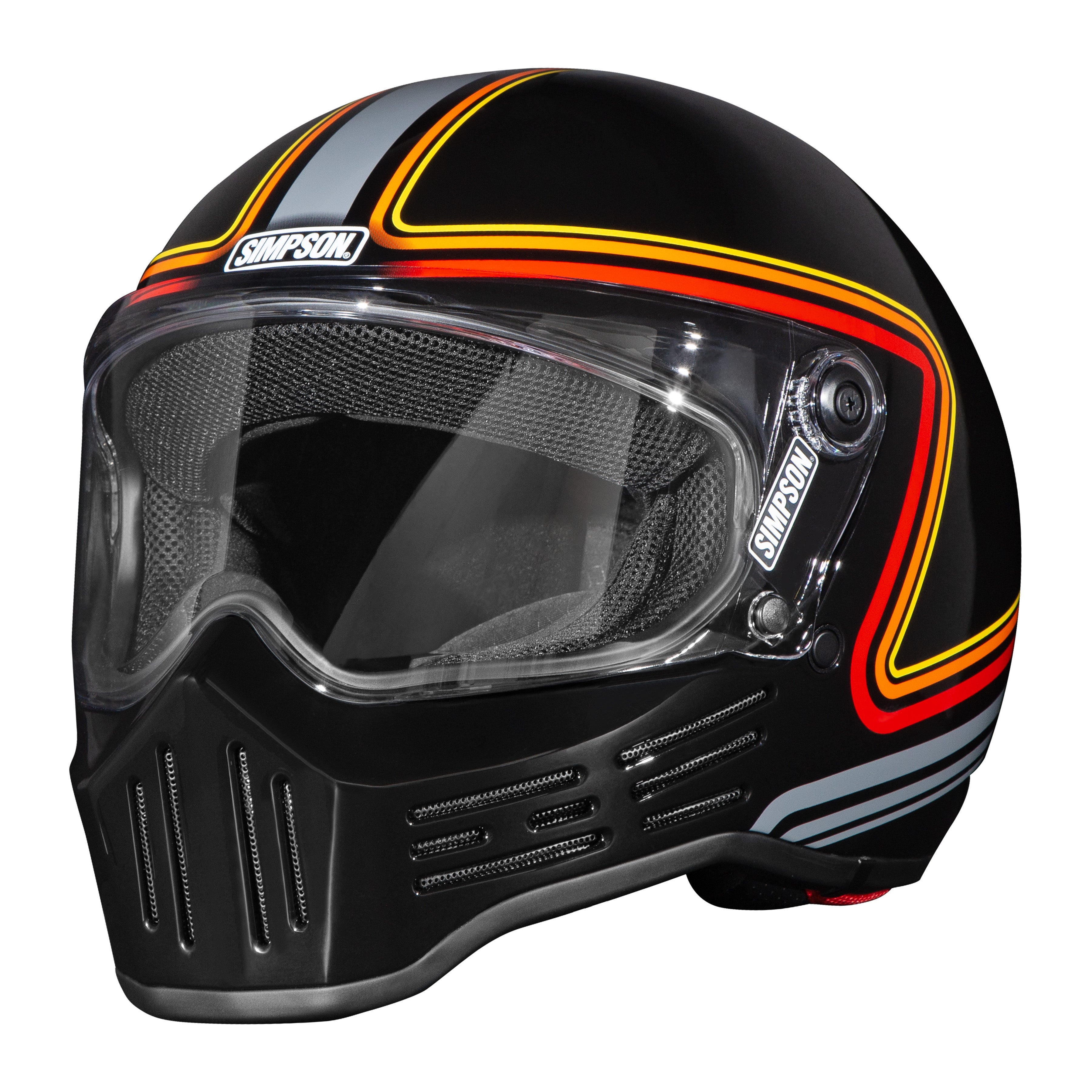 Simpson Motorcycle M30 Bandit Helmet - Slipline Black - Medium - DOT/ECE 22.06