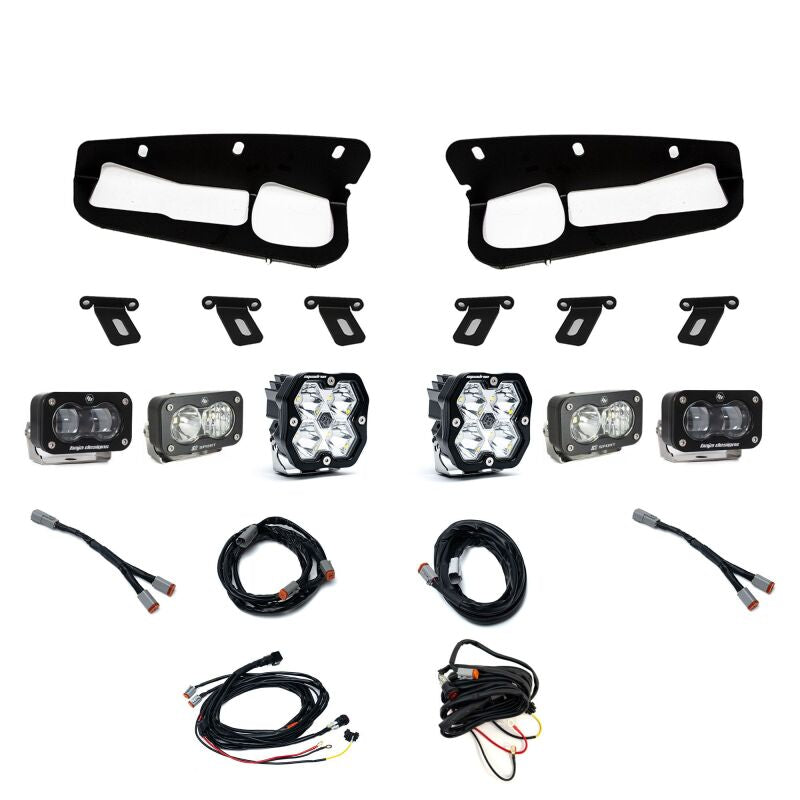 Baja Designs Squadron 2.0 Sport/S2 Sport/S2 SAE Clear Sportsman Fog Pocket Kit For 2021-2026 Ford Bronco - Steel Bumper