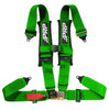 PRP 4.3 Green 4-Point Adjustable Latch & Link UTV Harness with 3" Belts & Sewn-In Pads