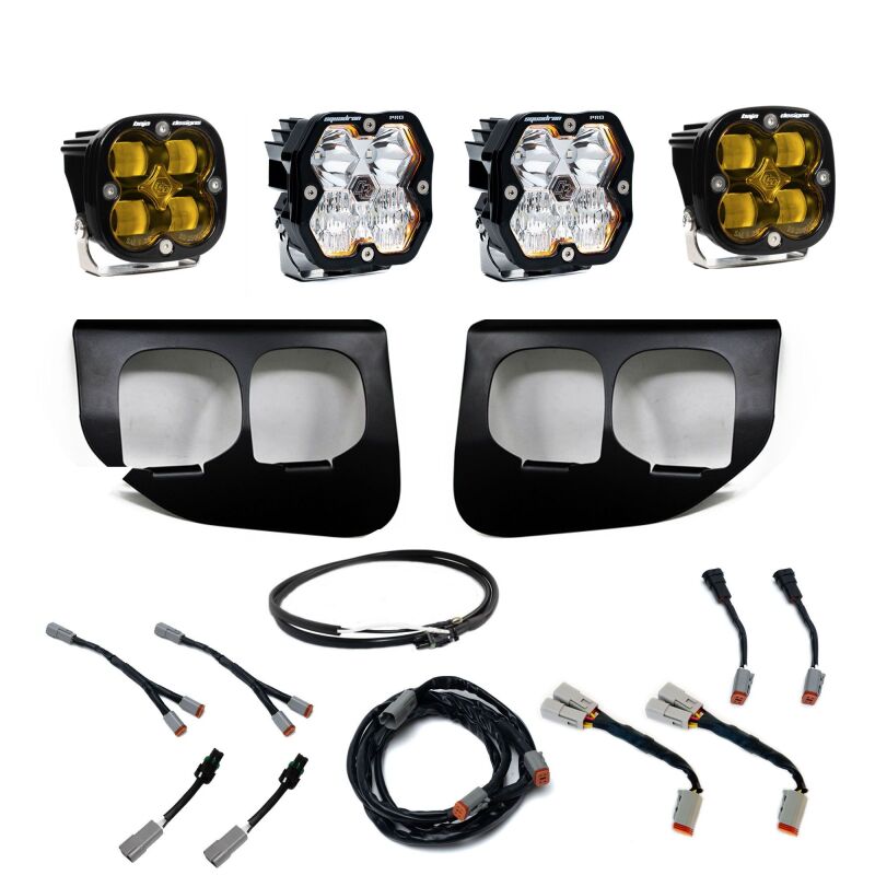 Baja Designs Squadron 2.0 Pro/SAE Baja Amber Fog Pocket Kit w/ Upfitter For 2020-2022 Ford F-250/F-350 Super Duty