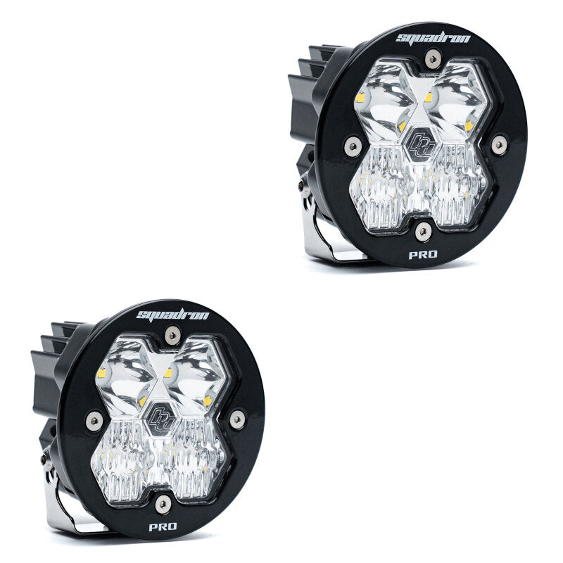 Baja Designs Squadron-R 2.0 Pro Clear Driving/Combo Round LED Light Pod Pair - No Harness