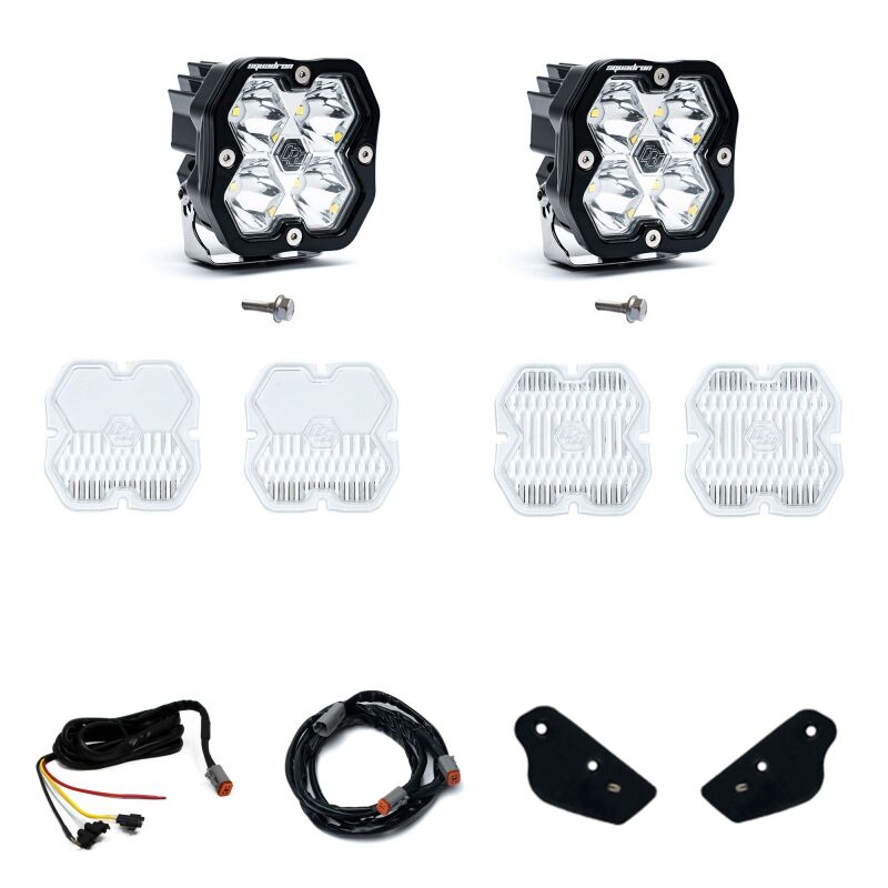 Baja Designs Squadron 2.0 Sport Clear Spot A-Pillar Light Kit w/ Upfitter For 2021-2026 Ford Bronco / 2022-2024 Ford Bronco Raptor