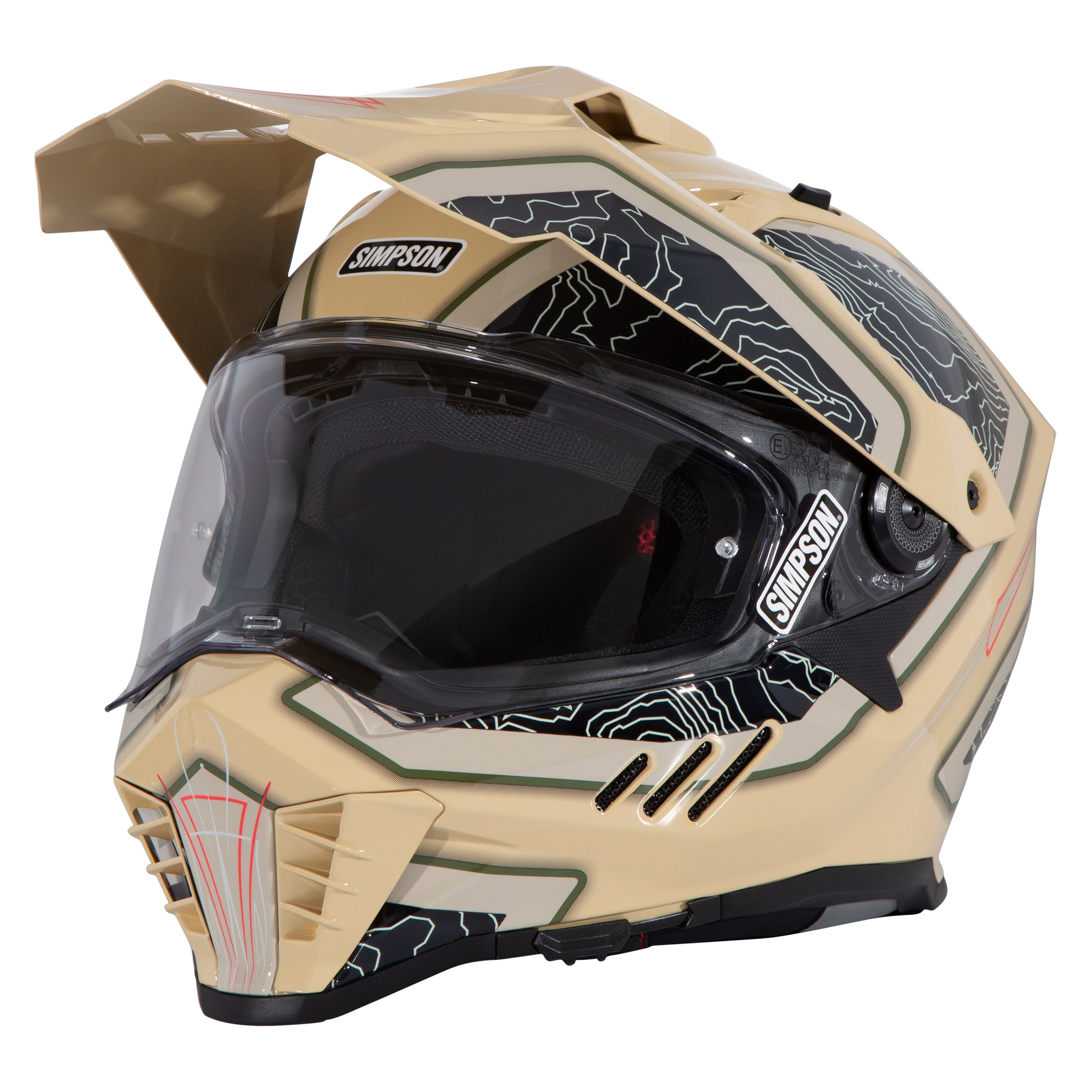 Simpson Motorcycle Xcursion Bandit Helmet - Summit Khaki - X-Small - DOT/ECE 22.06