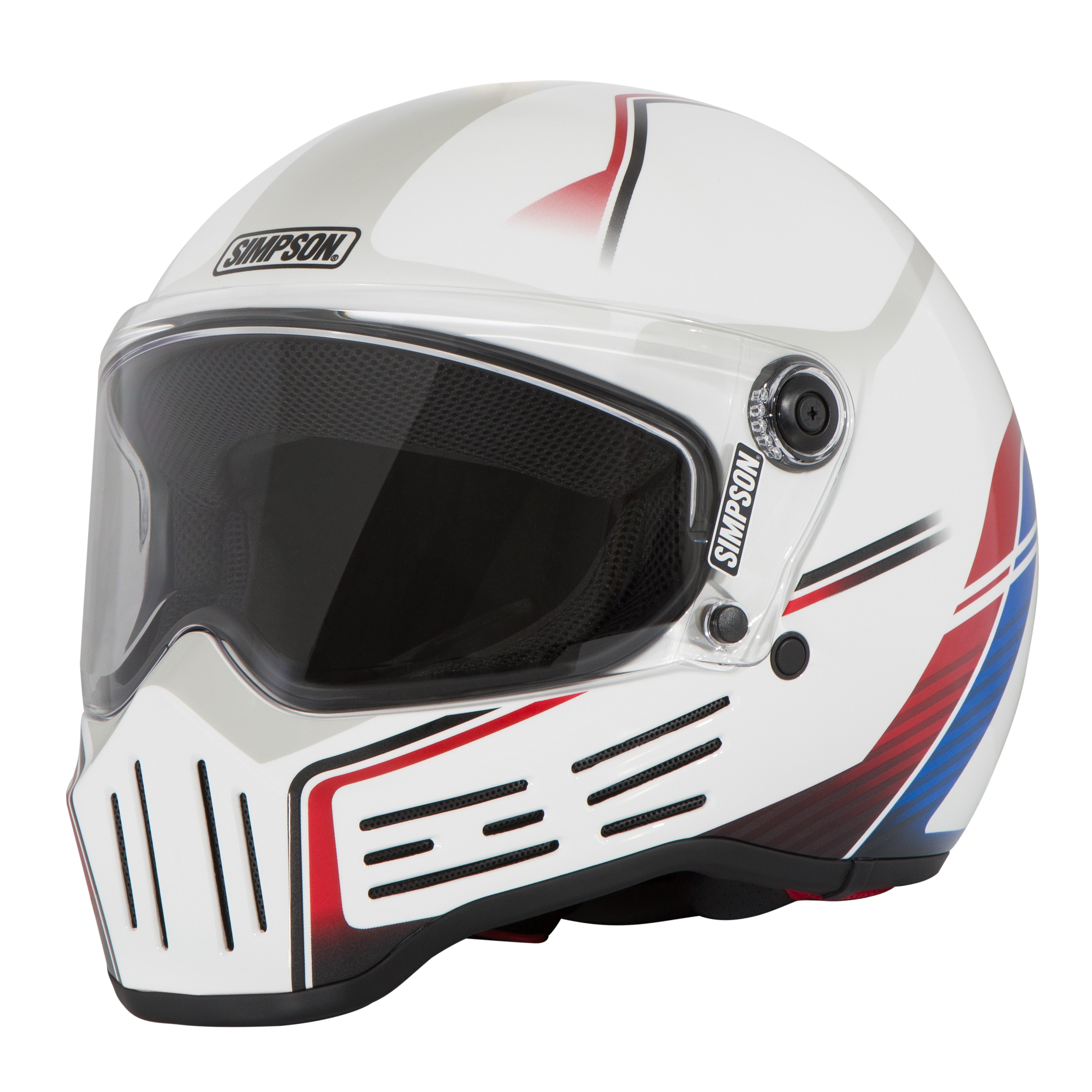 Simpson Motorcycle M30 Bandit Helmet - Lifter White - X-Large - DOT/ECE 22.06