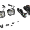 Go Rhino Go Rhino750300323SCS - Bright Series Lights - Pair of 4x3 Sideline Cube LED Spot Light Kit - Black 750300323SCS